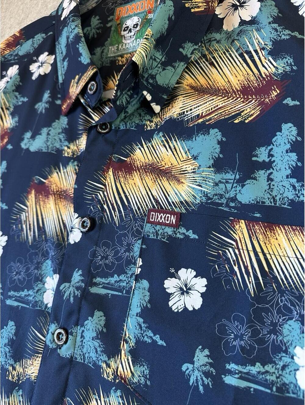 DIXXON Kaanapali Party Short Sleeve Mens 3XL Blue Hawaiian Floral - Picture 5 of 8